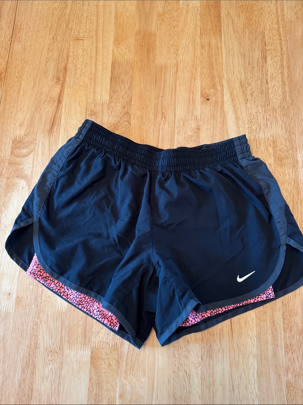 Nike dri-fit Black Women's Running Shorts with Pink undershorts